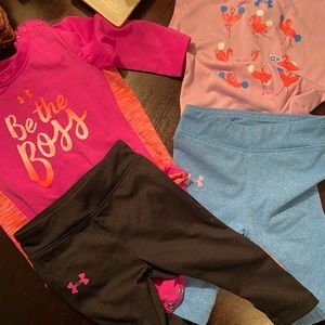 2 Under Armor Capri leggings and onesie